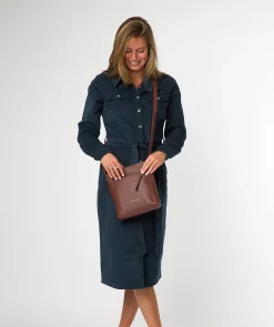 Bodham' Chestnut Leather Cross Body Bag