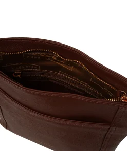 Bodham' Chestnut Leather Cross Body Bag