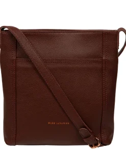 Bodham' Chestnut Leather Cross Body Bag