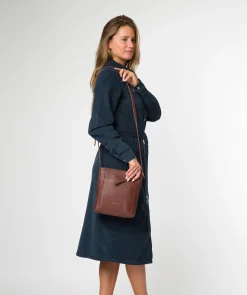 Bodham' Chestnut Leather Cross Body Bag