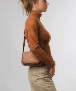 Bree' Oak Nappa Leather Cross Body Bag