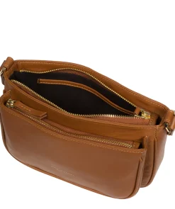 Bree' Oak Nappa Leather Cross Body Bag