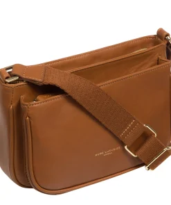 Bree' Oak Nappa Leather Cross Body Bag