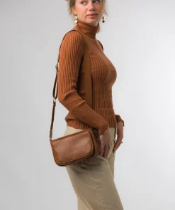 Bree' Oak Nappa Leather Cross Body Bag