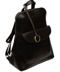 Brielle' Black Leather Backpack