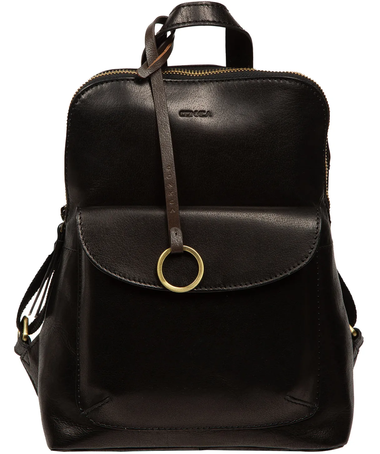 Brielle' Black Leather Backpack