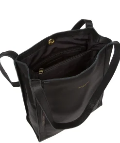 Brighton' Black Leather Shopper Bag