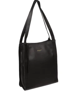 Brighton' Black Leather Shopper Bag