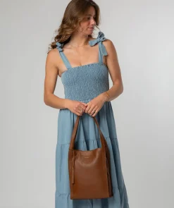 Brighton' Tan Leather Shopper Bag
