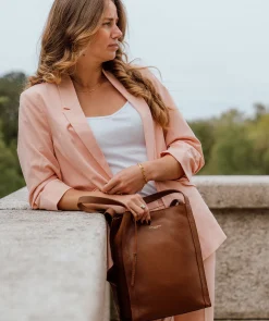 Brighton' Tan Leather Shopper Bag