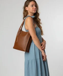 Brighton' Tan Leather Shopper Bag