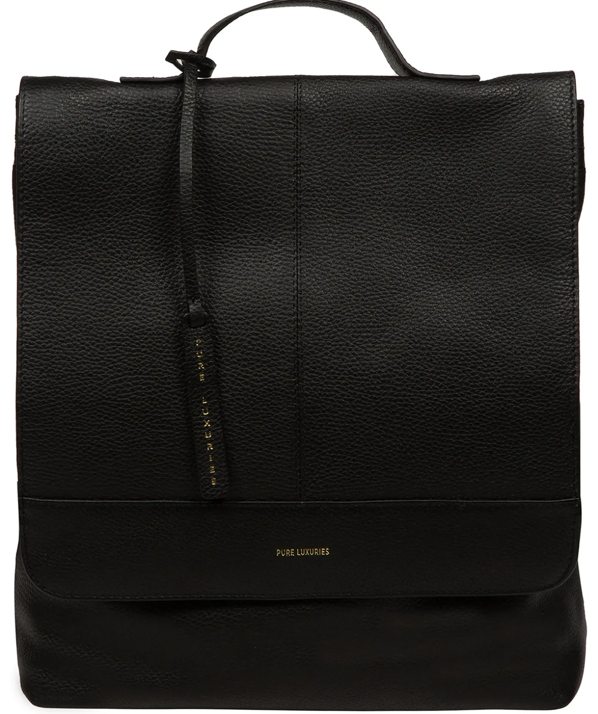 Brigitte' Black Leather Backpack