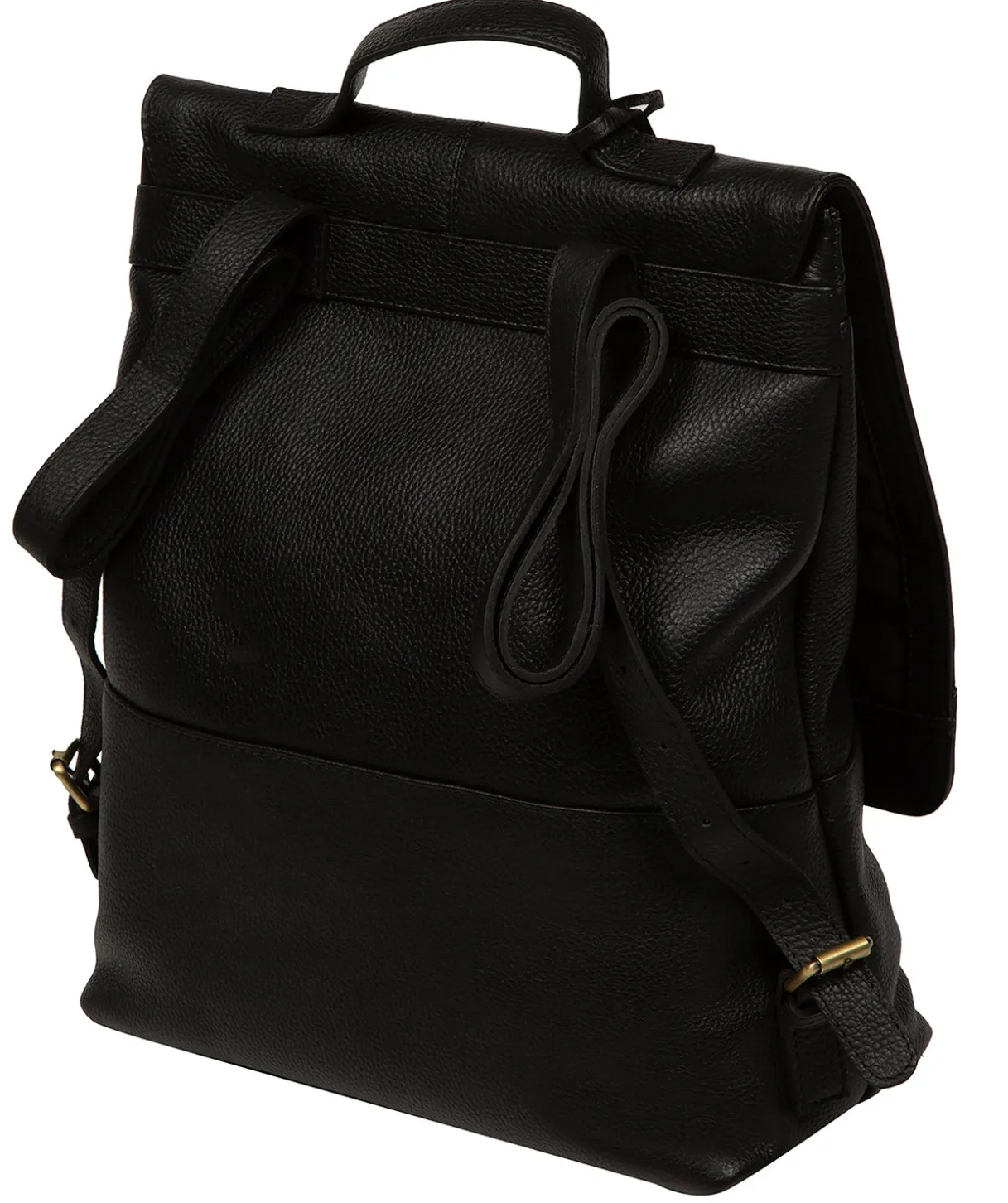 Brigitte' Black Leather Backpack