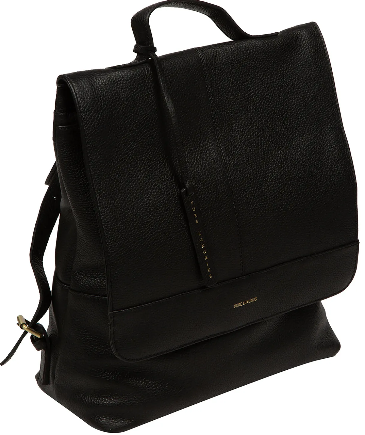 Brigitte' Black Leather Backpack
