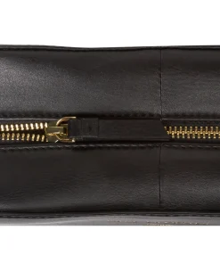 Brompton' Black Leather Make-Up Bag
