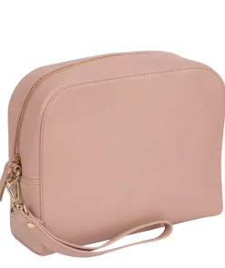 Brompton' Blush Pink Leather Make-Up Bag