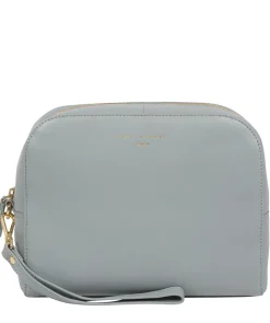 Brompton' Cashmere Blue Leather Make-Up Bag