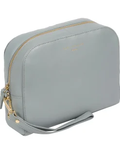Brompton' Cashmere Blue Leather Make-Up Bag