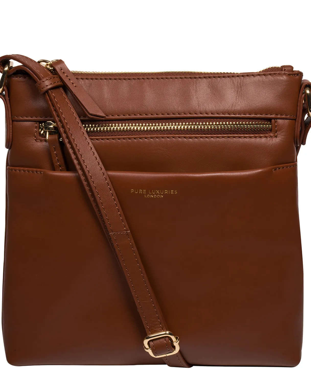 Brooke' Caramel Leather Cross Body Bag