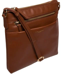 Brooke' Caramel Leather Cross Body Bag
