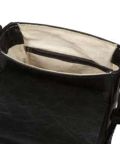 Buzz' Black Leather Cross Body Phone Bag