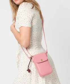 Buzz' Blush Leather Cross Body Phone Bag