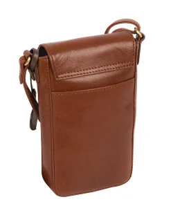 Buzz' Conker Brown Leather Cross Body Phone Bag