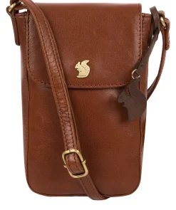 Buzz' Conker Brown Leather Cross Body Phone Bag