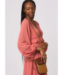 Buzz' Dark Tan & Conker Brown Leather Cross Body Phone Bag