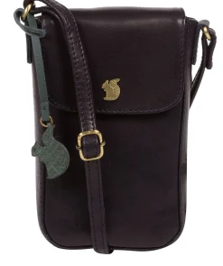 Buzz' Navy Leather Cross Body Phone Bag