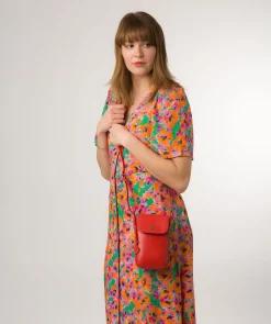 Buzz' Orangeade Leather Cross Body Phone Bag