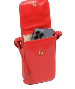 Buzz' Orangeade Leather Cross Body Phone Bag