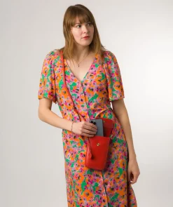 Buzz' Orangeade Leather Cross Body Phone Bag
