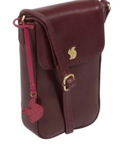 Buzz' Plum Leather Cross Body Phone Bag