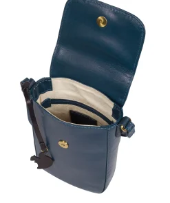 Buzz' Snorkel Blue Leather Cross Body Phone Bag