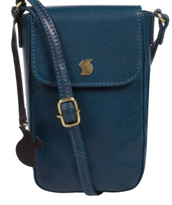 Buzz' Snorkel Blue Leather Cross Body Phone Bag