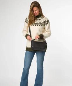Caldecote' Black Leather Cross Body Bag