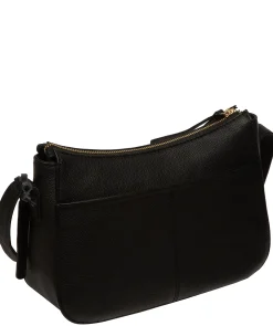 Caldecote' Black Leather Cross Body Bag
