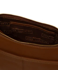 Caldecote' Tan Leather Cross Body Bag
