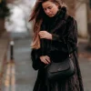 Calista' Black Leather Grab Bag