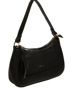 Calista' Black Leather Grab Bag