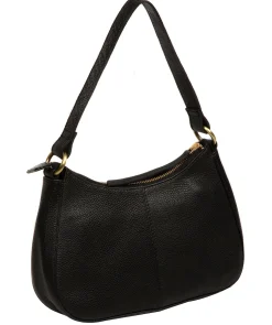 Calista' Black Leather Grab Bag