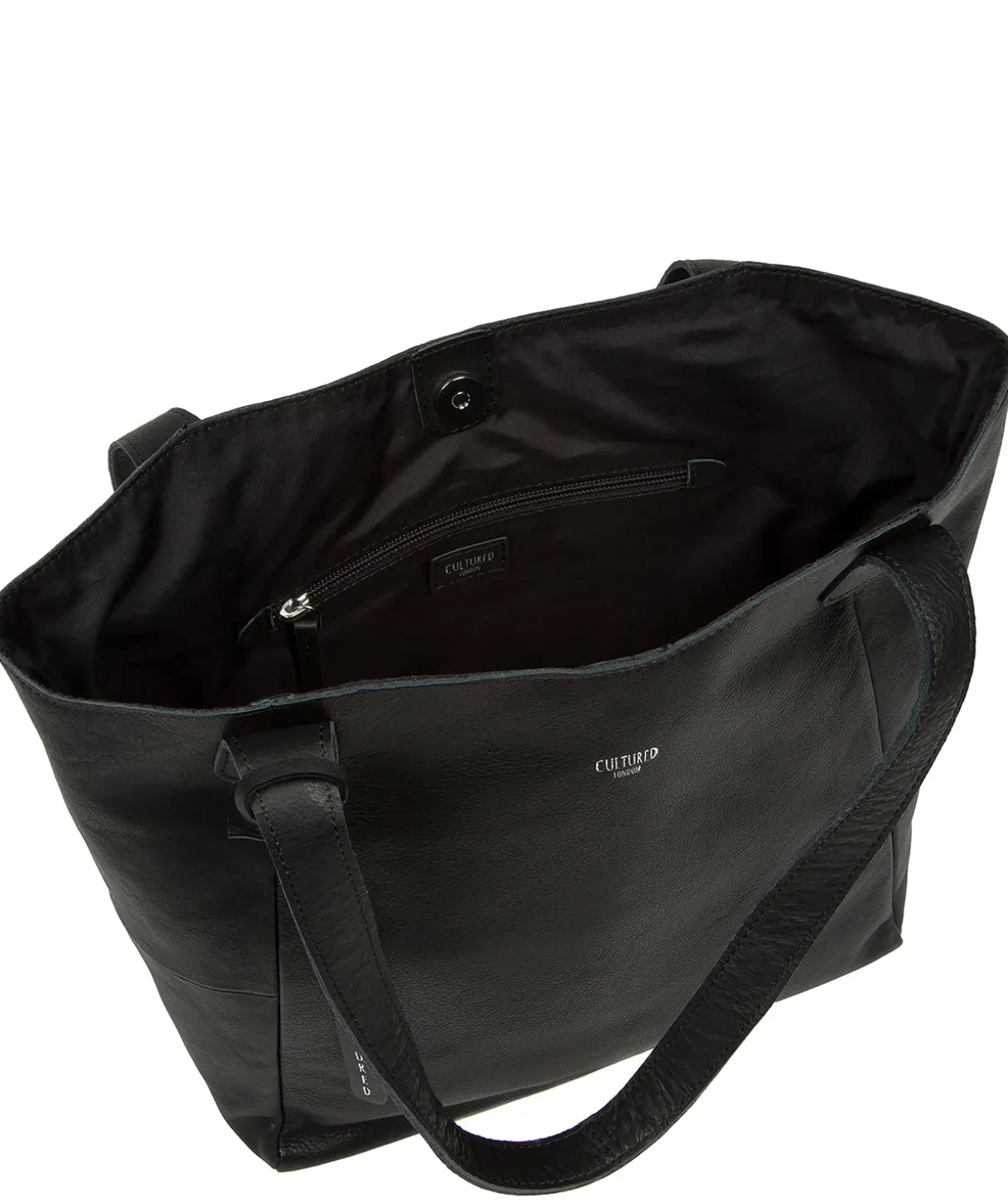 Cami' Black Leather Tote Bag