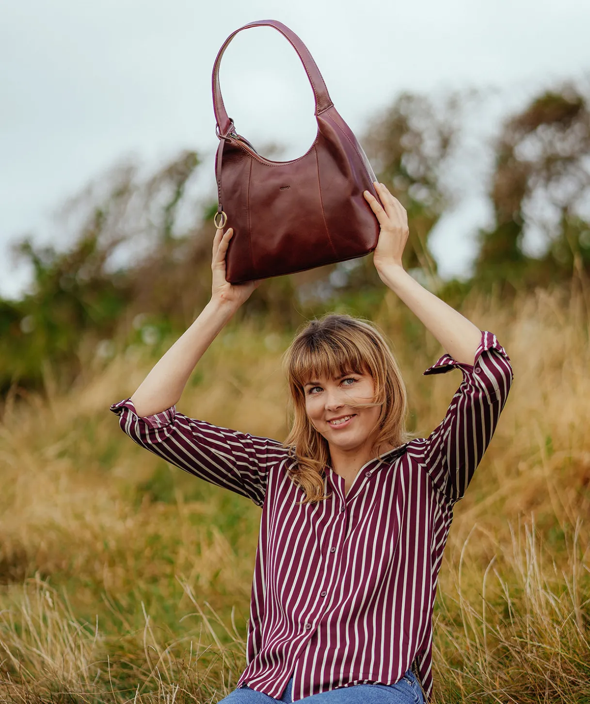 Candy' Conker Brown Leather Handbag
