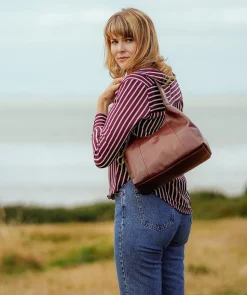 Candy' Conker Brown Leather Handbag