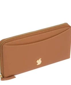 Candy' Saddle Tan Leather Zip-Round Purse