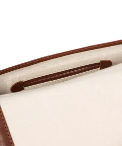 Cara' Conker Brown Leather Cross Body Clutch Bag