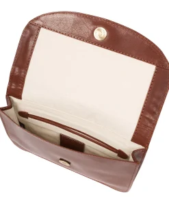 Cara' Conker Brown Leather Cross Body Clutch Bag