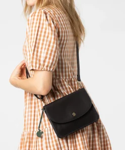 Cara' Navy Leather Cross Body Clutch Bag