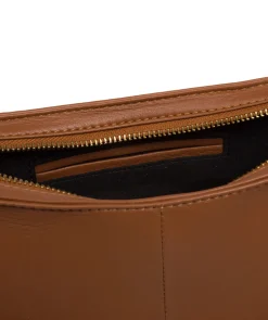 Carli' Tan Leather Cross Body Bag